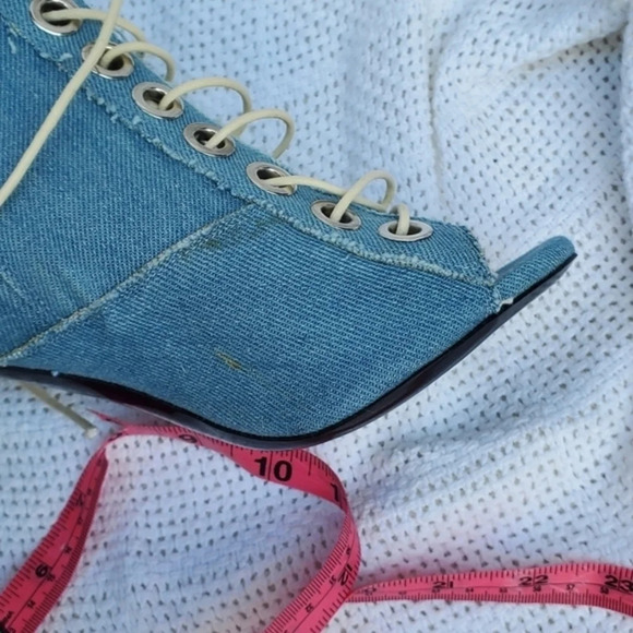 Barbara Bui Denim Stiletto Booties 39/9.5 - Picture 7 of 13